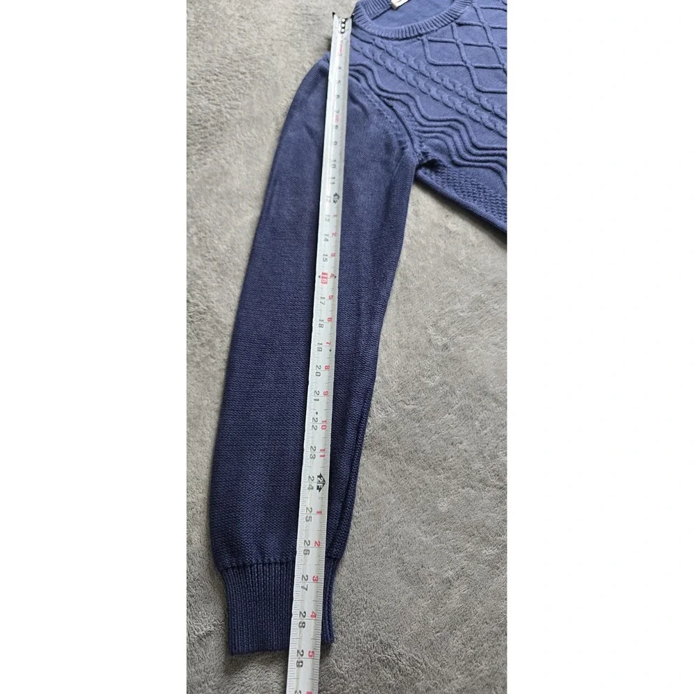 J Lindeberg Benji Sea Cable Knit Sweater Mens Medium Navy Blue Golf Preppy